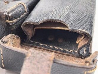 Patronentasche zum K98 Wehrmacht ( für 6 Ladestreifen) Getragenes Stück mit Reichsbetriebsnummer