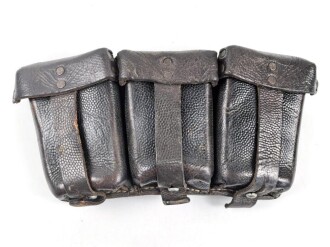 Patronentasche zum K98 Wehrmacht ( für 6 Ladestreifen) Getragenes Stück mit Reichsbetriebsnummer