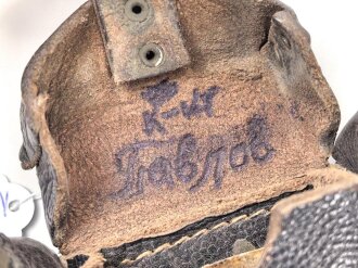 Patronentasche zum K98 Wehrmacht ( für 6 Ladestreifen) Getragenes Stück mit Reichsbetriebsnummer