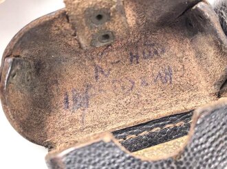 Patronentasche zum K98 Wehrmacht ( für 6 Ladestreifen) Getragenes Stück mit Reichsbetriebsnummer
