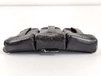 Patronentasche zum K98 Wehrmacht ( für 6 Ladestreifen) Getragenes Stück mit Reichsbetriebsnummer