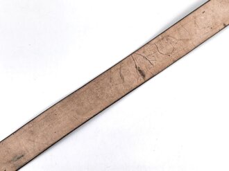 Zweidornkoppel für Offiziere III.Reich. Schwarzes Leder, Höhe 55mm, Gesamtlänge 127cm