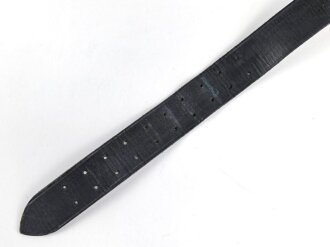 Zweidornkoppel für Offiziere III.Reich. Schwarzes Leder, Höhe 45mm, Gesamtlänge 120cm