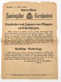 1.Weltkrieg "Extra-Blatt Hamburgischer Correspondent - Engländer und Japaner vor Tsingtau zurückgeschlagen" Wandanschlag, 33 x 47 cm