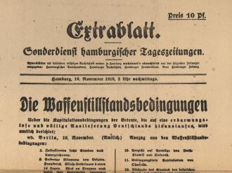 "Extrablatt Sonderdienst Hamburgischer Tageszeitung...