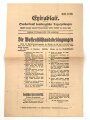 "Extrablatt Sonderdienst Hamburgischer Tageszeitung - Die Waffenstillstandsbedingungen" 10. November 1918, Wandanschlag, 27 x 40 cm
