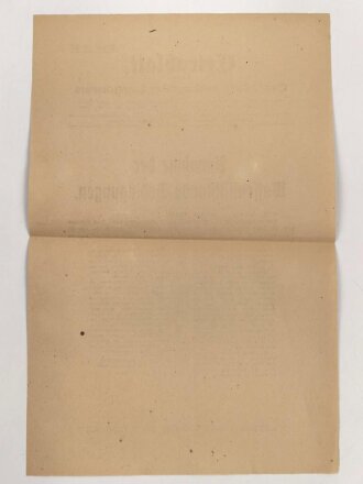 "Extrablatt Sonderdienst Hamburgischer Tageszeitung - Annahme der Waffenstillstands-Bedingungen" 11. November 1918, Wandanschlag, 27 x 40 cm