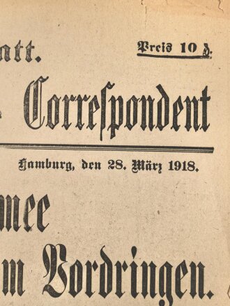 "Extrablatt Hamburgischer Correspondent - Die...