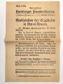 "Extrablatt des Hamburger Fremdenblattes - Kapitulation der Engländer in Kut-el-Amara" 29. April 1916, Wandanschlag, 26x 40 cm