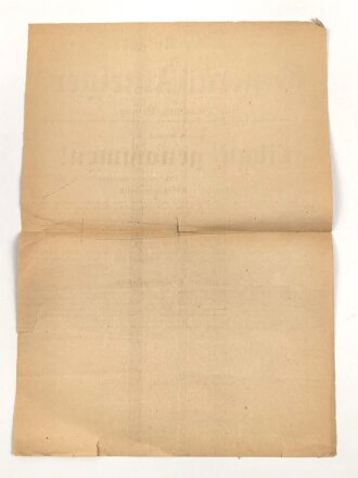 "Sonder-Ausgabe des General-Anzeiger für Hamburger-Altona -Libau genommen" 8. Mai 1915, Wandanschlag, 33 x 47 cm