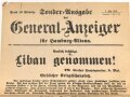 "Sonder-Ausgabe des General-Anzeiger für Hamburger-Altona -Libau genommen" 8. Mai 1915, Wandanschlag, 33 x 47 cm