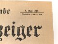 "Sonder-Ausgabe des General-Anzeiger für Hamburger-Altona -Libau genommen" 8. Mai 1915, Wandanschlag, 33 x 47 cm