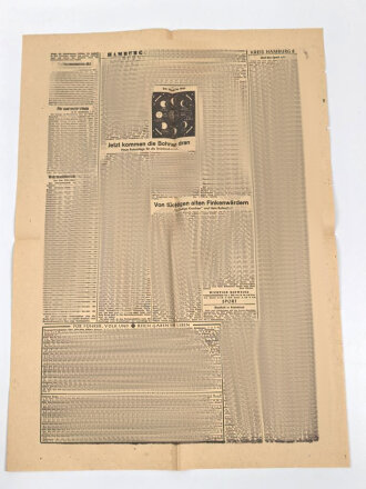 "Hamburger Zeitung - Luftlandung bei Boizenburg" 1. Mai 1945, 1 Seite