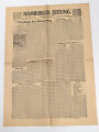 "Hamburger Zeitung - Luftlandung bei Boizenburg" 1. Mai 1945, 1 Seite