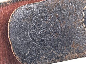 Koppelriemen für Mannschaften des Heeres, Getragenes Stück, datiert 1940, Gesamtlänge 108cmcm