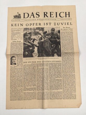 "Das Reich, Deutsche Wochenzeitung - Kein Opfer ist...