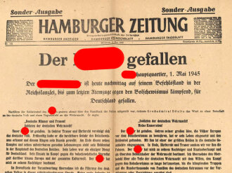 "Hamburger Zeitung - Der Führer gefallen"...