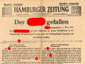 "Hamburger Zeitung - Der Führer gefallen" 2. Mai 1945, Wandanschlag