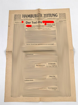 "Hamburger Zeitung - Der Tod des Führer"...