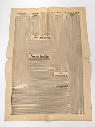 "Hamburger Zeitung - Der Tod des Führer" 2. Mai 1945, 1 Seite