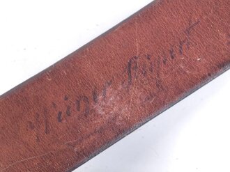 Koppelriemen für Mannschaften des Heeres, Getragenes Stück mit Reichsbetriebsnummer, späte Ausführung, Gesamtlänge 99cm