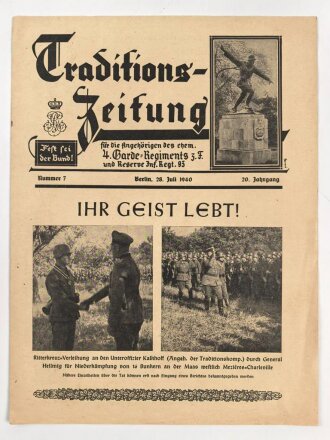 "Traditions Zeitung für die Angehörigen...