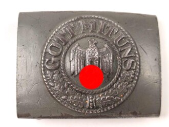 Heer, Koppelschloss für Mannschaften . Eisen lackiert, getragenes Stück