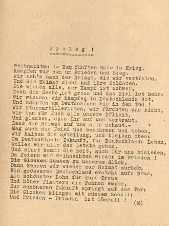 "Festzeitung Weihnachtsfeier der 1 Batterie...