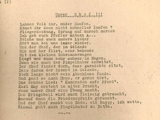 "Festzeitung Weihnachtsfeier der 1 Batterie Sturmgeschützabteilung 303" 1943, DIN A4