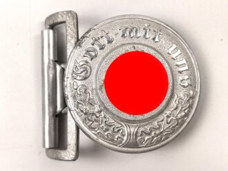 Polizei III.Reich, Aluminiumschloss für eine Feldbinde für Führer.  Guter Zustand, die Kanten und das Hakenkreuz poliert