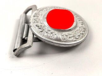 Polizei III.Reich, Aluminiumschloss für eine Feldbinde für Führer.  Guter Zustand, die Kanten und das Hakenkreuz poliert