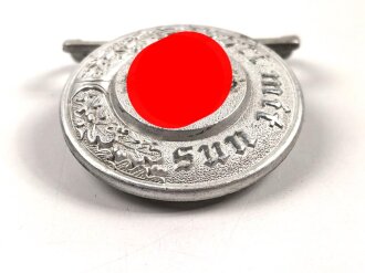Polizei III.Reich, Aluminiumschloss für eine Feldbinde für Führer.  Guter Zustand, die Kanten und das Hakenkreuz poliert
