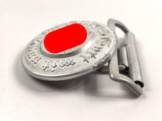 Polizei III.Reich, Aluminiumschloss für eine Feldbinde für Führer.  Guter Zustand, die Kanten und das Hakenkreuz poliert