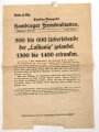"Sonder-Ausgabe des Hamburger Fremdenblattes - 500 bis 600 Überlebende der Lusitania gelandet" 8. Mai 1915, Wandanschlag, 26x 40 cm