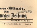 "Extra-Blatt Neue Hamburger Zeitung - Neuer Erfolgreicher Zeppelinangriff auf die City, die Docks und die Waffenwerke von London" 14. Oktober 1915, Wandanschlag, 24 x 34 cm