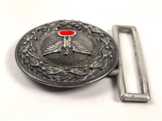 Deutscher Luftsportverband DLV / Reichsluftschutzbund. Nickelschloss für die Führerfeldbinde. Das Hakenkreuz nicht geschwärzt, sehr guter Zustand