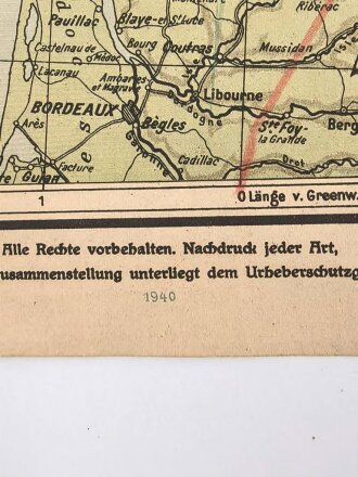 "Die Westfront mit Westwall und Maginotlinie" Maße: 48 x 60 cm