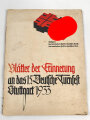 "Blätter der Erinnerung an das 151. Deutsche Turnfest Stuttgart 1933" 64 Seiten, gebraucht, DIN A4