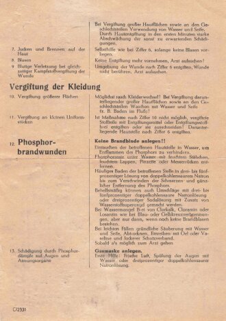 Merkblatt über Selbsthilfe bei Kampfstoffeinwirkung...