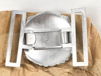 Kriegsmarine Schloß für die Paradefeldbinde der Beamten. Aluminium 60mm, Original verpacktes Stück