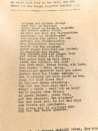 "Unser Regiment - Nachrichten November 1942" Dezembernacht in den Ruinen von Rshew, DIN A4