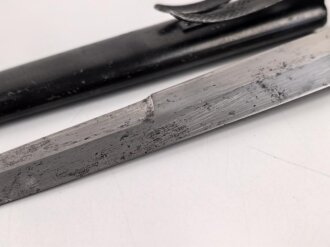 Luftwaffe, Kampfmesser, Stiefelmesser Wehrmacht. Klinge mit Luftwaffenabnahme. Scheide Originallack