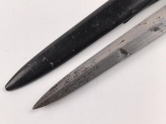 Luftwaffe, Kampfmesser, Stiefelmesser Wehrmacht. Klinge mit Luftwaffenabnahme. Scheide Originallack