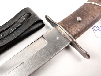 Luftwaffe, Kampfmesser, Stiefelmesser Wehrmacht. Klinge mit Luftwaffenabnahme. Scheide Originallack