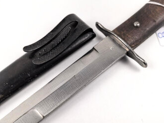 Luftwaffe, Kampfmesser, Stiefelmesser Wehrmacht. Klinge mit Luftwaffenabnahme. Scheide Originallack