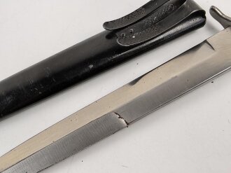 Luftwaffe, Kampfmesser, Stiefelmesser Wehrmacht. Klinge mit Luftwaffenabnahme. Scheide Originallack