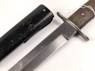 Luftwaffe, Kampfmesser, Stiefelmesser Wehrmacht. Klinge mit Luftwaffenabnahme. Scheide Originallack