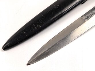 Luftwaffe, Kampfmesser, Stiefelmesser Wehrmacht. Klinge mit Luftwaffenabnahme. Scheide Originallack