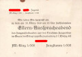 NSDAP Hitler Jugend Bann 508 "Eltern Ausspracheabend" datiert 1940, Maße: 15 x 10,5 cm
