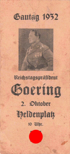 "Gautag 1932, Reichspräsident Göring 2....